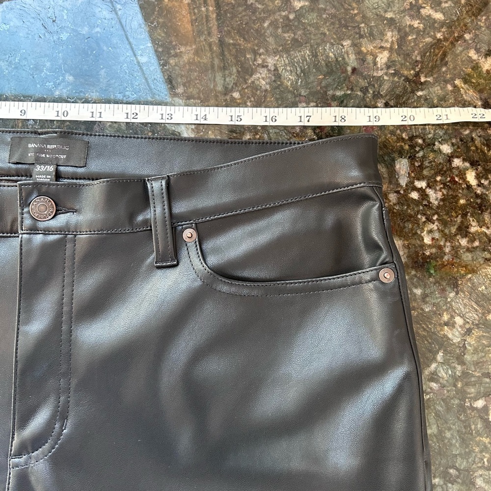 NWT Banana Republic Mid Rise Bootcut Vegan Leather Pants. 33/16. Classic. Moto - Picture 12 of 15